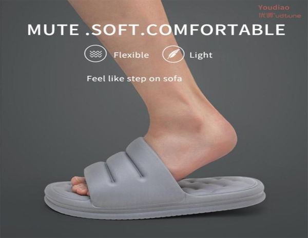 

youdiao eva men039s slippers sofa slides men sandals soft indoor bath home women thick sole antislip mute summer shoes 2106246177985, Black