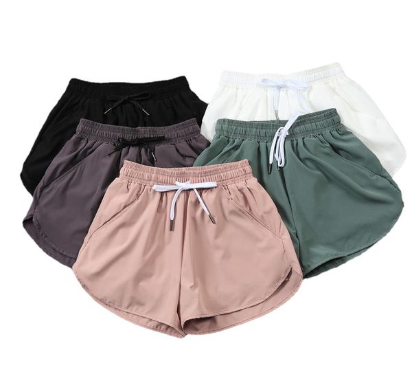 

ll yoga shorts summer women shorts breathable quick-dry yoga shorts sports short hidden zipper side drop-in pockets running sweatpants with
