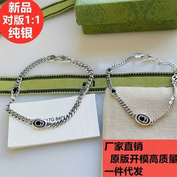 

2023 new designer jewelry bracelet necklace ring street rope chain woven old black enamel interlocking men's women's bracelet