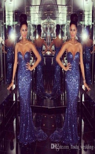 

bling sweetheart prom dress mermaid long sequins formal evening party gown plus size vestidos de festa1801333, Black