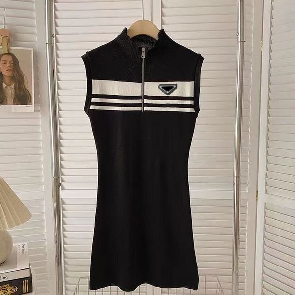 

women knit sling dresses summer fashion letter jacquard dress ladies slimdresses women classic letter pattern knit dress woman lady clothing, Black;gray