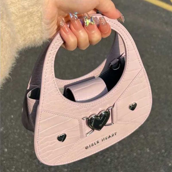 

totes kawaii handle bags for women sweet heart pattern solid color handbag korean fashion female designer small crossbody bag 230530
