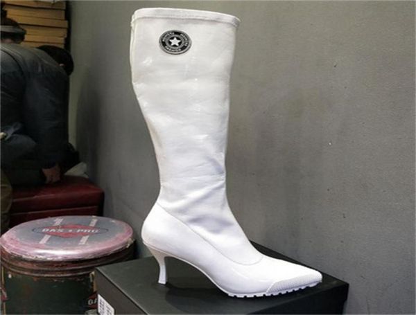 

over the knee women boot high boots patent leather high heels 8cm female boots fashion spring shoes boot women white 2105148122582, Black