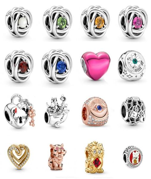 

new 2021 100 925 sterling silver tiger charm fit diy original bracelet fshion jewelry gift2569199, Black