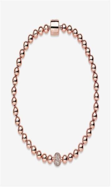 

s beautiful women039s beads pave 18k rose bracelet summer jewelry for pandora 925 sterling silver hand chain beaded bracelets w2173715, Golden;silver