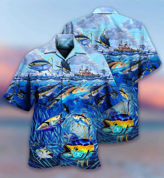 

fashionable summer selling pattern hawaii seaside men's d printed cuban collar shirt men's store va va, White;black
