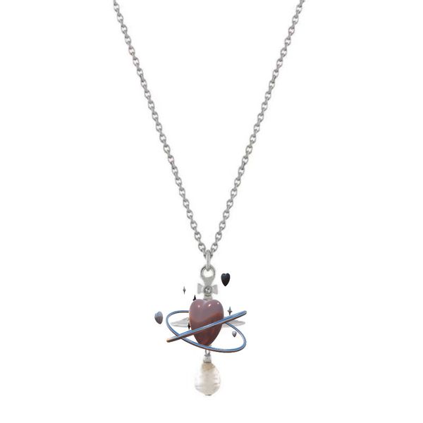 

new designer luxury goods, saturn ball-shaped fashion necklace, Silver