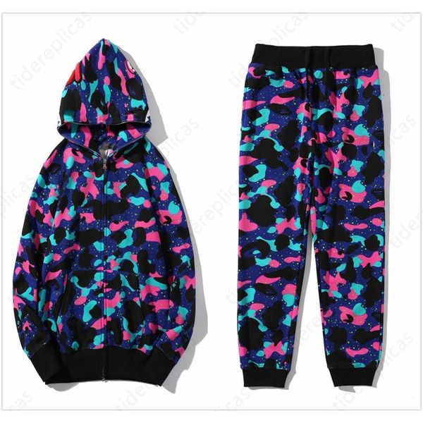 

shark men sets jogging suits men tracksuits designer tracksuit hip hop loose pullover hoodies for women camouflage zipper hoodie oversized o, Gray
