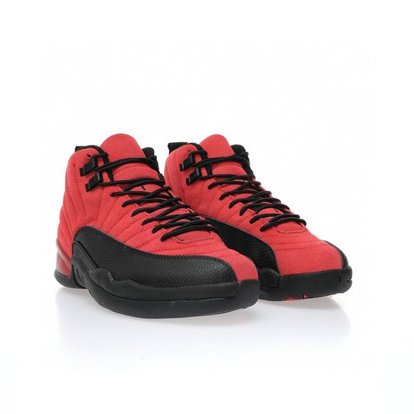 

basketball shoes reverse flu game jumpman 12 real carbon fiber sole metal buckle electric embroidered size 40-47.5