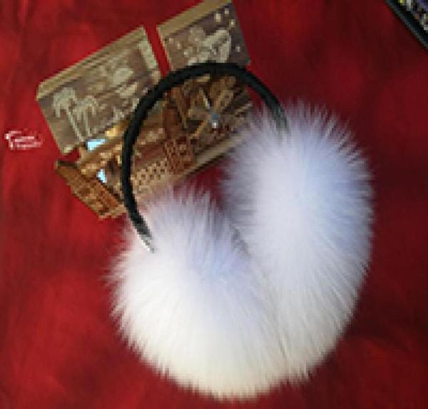 

women039s winter real genuine fox fur earmuff with velvet hooplady039s earcap 8 colours warm soft3073892, Blue;gray