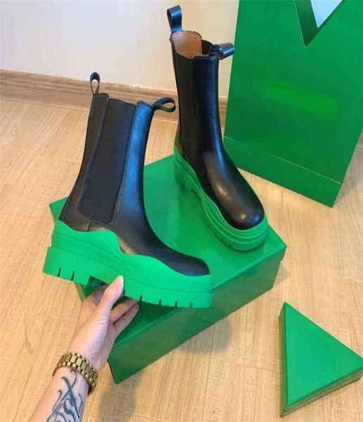 

thick bottom smoke pipe boots avocado color increased jelly color women039s short boots british style single boots 2111034490471, Black