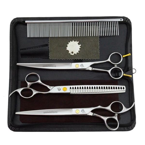 

shears 8" univinlions professional dog shears dog grooming scissors curved pet grooming scissors dog hair cutting tools animal clippers