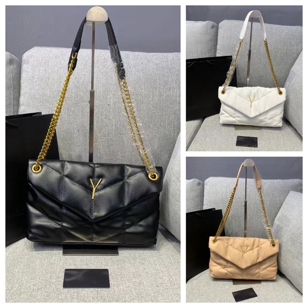 

designer bag ladies fashion gold and silver chain shoulder bag quilted bag handbag crossbody bag white flap envelope bag