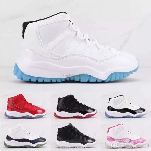 

versions 2023 kids 11s kid basketball shoes space cool grey jam bred concords youth fashion boys sneakers children boy girl whit, Black