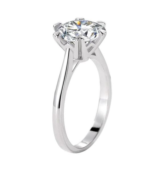 

sterling silver product in love with single bell women039s exaggerated large 2 ct simulation diamond ring showing off two ct d9353121, Golden;silver