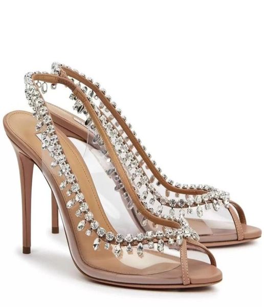 

summer luxury brands temptation sandal shoes women039s crystaltrimmed high stiletto heels party wedding bridal fashion brand l89032062753, Black