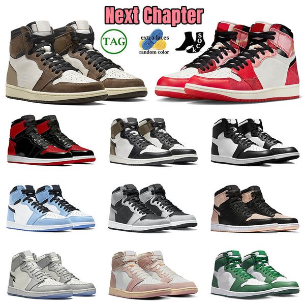 

next chapter mens jumpman 1 high og 1s basketball shoes lost and found sneakers royal reimagined patent bred gorge green washed pink starfis