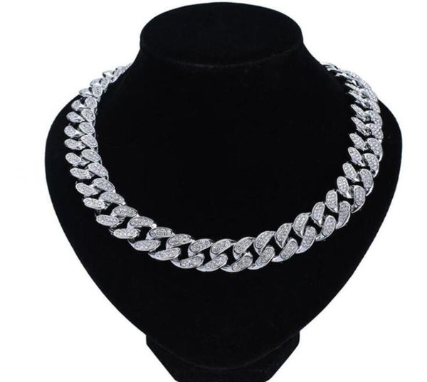 

chains 8 inch30 inch men039s 20mm charm strong heavy iced out zircon miami cuban link chain necklace choker bling hip hop jewe8169655, Silver