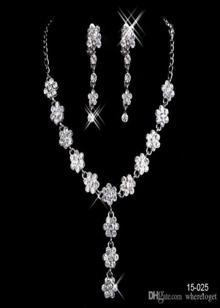 

bridal jewelry charming alloy plated rhinestones pearls crystal jewelry set for wedding bride bridesmaid in 150256990175, Silver