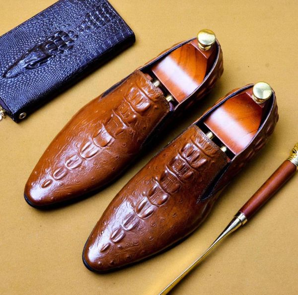 

handmade italy fashion crocodile shoes wedding party oxford shoes for men genuine leather men039s derby dress shoes6472007, Black