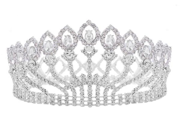 

luxurious sparkling crystal baroque queen king wedding tiara crown pageant prom diadem headpiece bridal hair jewelry accessories y9347932, Slivery;golden
