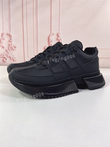 

mens women designer sneaker casual shoes leather sneakers embroidered stripes white shoes flat platform walking sports trainers, Black