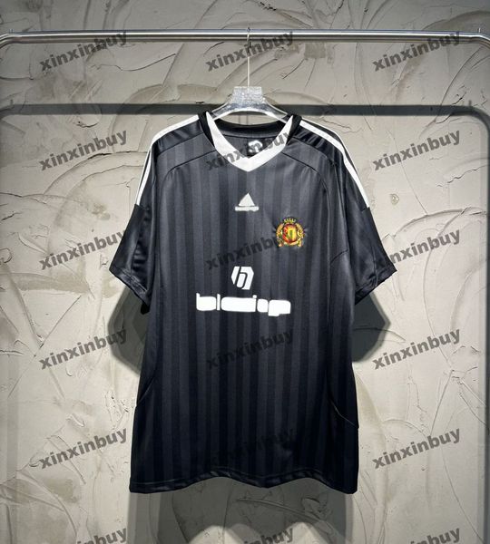 

xinxinbuy men designer tee t shirt 23ss letter embroidery fabric football short sleeve cotton women white black xs-l, Black;brown