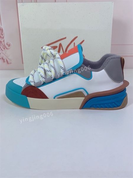 

men designer sneaker casual shoes leather sneakers embroidered white shoes flat platform walking sports trainers, Black