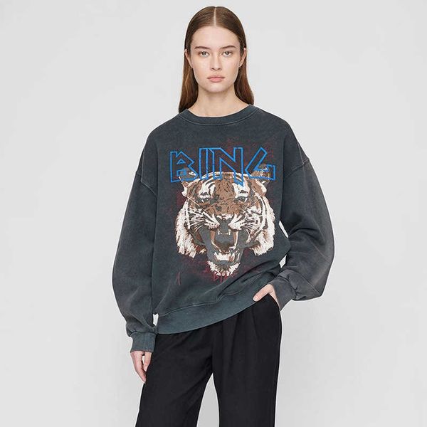 

ab women designer sweatshirt print wash stir fry bings sweater snow flowervintage sweatesr fashion pullover hoodies, Black