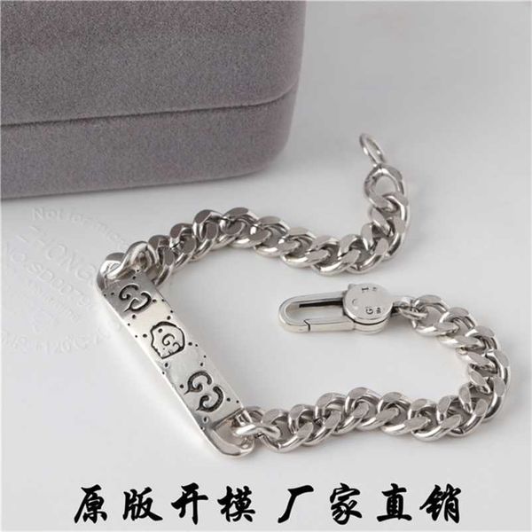 

designer jewelry bracelet necklace ring ancient vintage effect ancient elf skull bracelet personalized universal hand ornament for men women, Black
