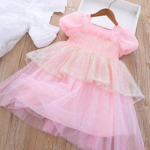 

girl's dresses girls fluffy yarn dress 2023 summer new sequined dress for children princess birthday dress children party dress for kid, Red;yellow