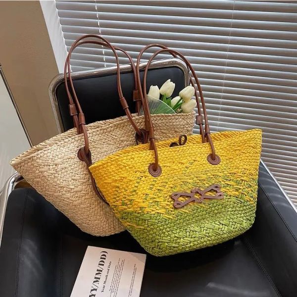 

Famous brand female designer handbag Beach seaside travel low waist one shoulder bag men's luxury large capacity embroidered crossbody bag beach bag, Khaki