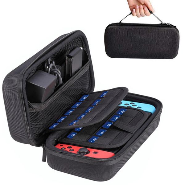 

organizer portable ns carrying case compatible nintendo switch oled storage bag box hard shell cover for joycon game cartridge accessories