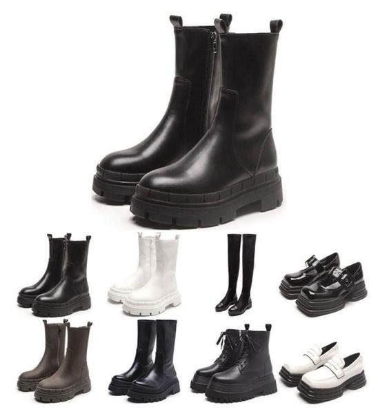 

martin boots chelsea womens black white pistachio frost plaid high low platform ankle half boot round toes fashion9026136