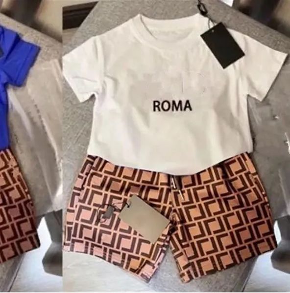 

designer baby kids clothing boys girls clothes sets summer luxury tshirts and shorts tracksuit children outfits short sleeve shirts pants dh, White