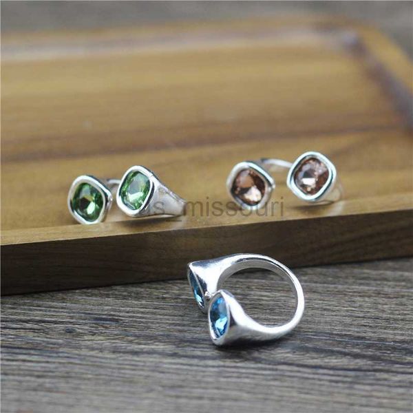 

band rings creative design geometric irregular open rings for women personality stainless steel sapphire rings wedding engagement ring j2305, Silver
