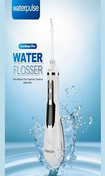

waterpulse v500 portable oral irrigator rechargeable flosser 200ml ipx7 proof floss 2202226344577