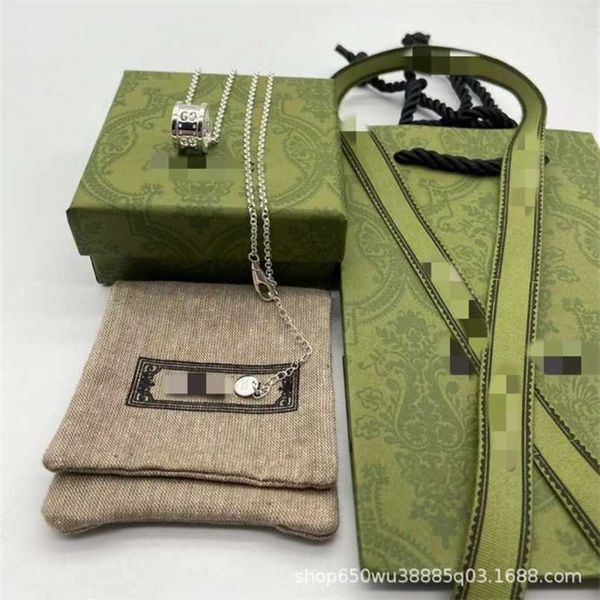 

20% off 2023 new designer jewelry bracelet necklace ring 925 ancient hollow out simple personalized trend style couple pendant, Silver