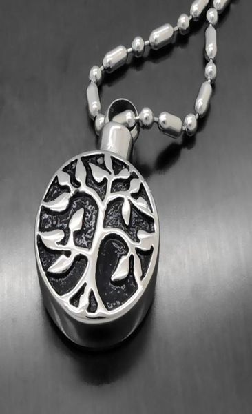 

openable love039s stainless steel memorial cremation ashes urn tree of life pendants necklace keepsake men women j6616244, Silver