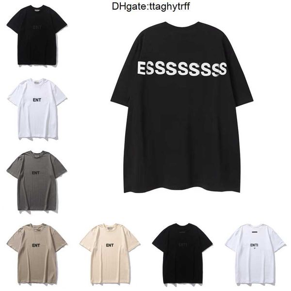 

advanced version ess print t shirt men women 100% cotton round neck rubber letter designer graphic excellent quality clothing short sleeve s, White;black