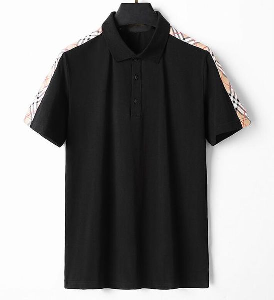 

vetemen mens polos t shirt burbs mens brand cotton geometric checker print summer baggy lapel short sleeve classic comfortable casual busine, White;black