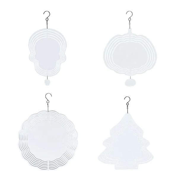 

8 inch sublimation blank wind spinner white aluminium metal hanging spinners blanks for diy double sides printable garden decoration crafts, Black
