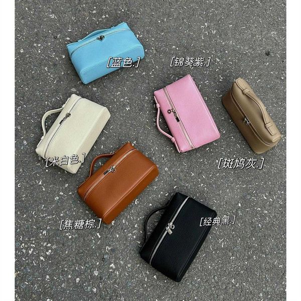 

loro piana bag lp19 genuine leather lunch box bag togo cowhide simple and fashionable portable one shoulder crossbody makeup box bag versati