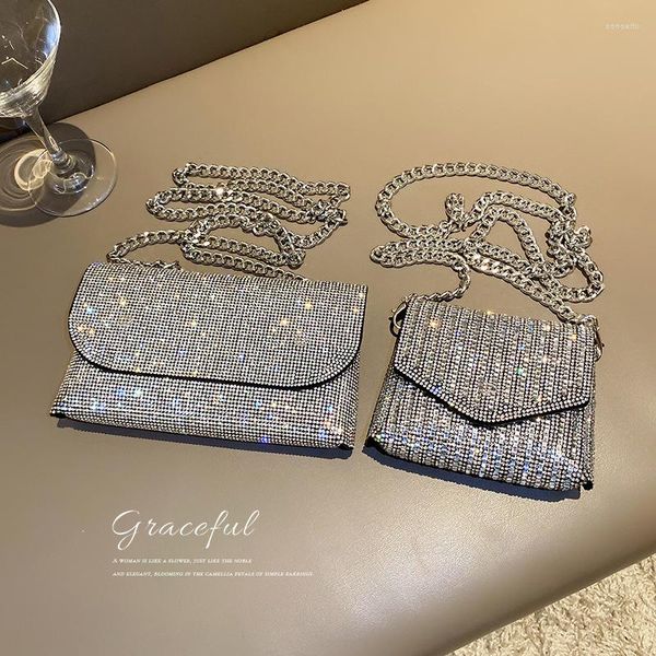 

shoulder bags fashion rhinestone clutch purse for women luxury designer handbags with chain pu leather evening crossbody bag