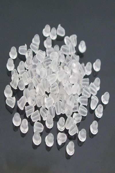 

5000pcslot earrings jewelry accessories silicone barrel bullet plastic ear plugging earring back blocked sers ear whole p7157035, White