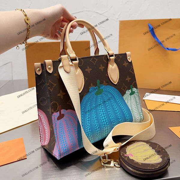 

23ss women classic flower onthego totes bags handbag luxurys designers shouder crossbody bag genuine leather messenger ladies travel handbag