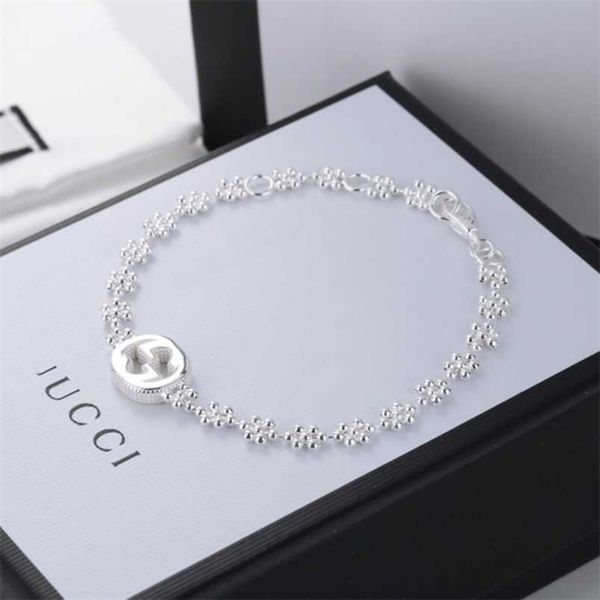 

2023 new designer jewelry bracelet necklace ring snowflake 925 leisure style interlocking round bead trend women's bracelet, Black