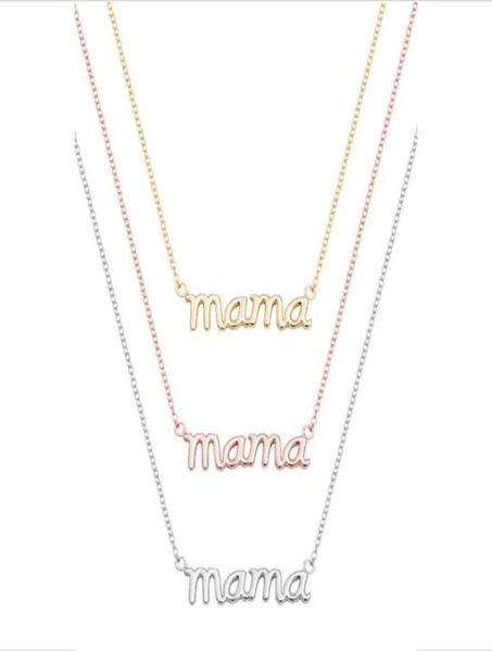 

small mama mom mommy letters necklace stamped word initial love alphabet mother necklaces for thanksgiving mother039s day gifts5683443, Silver