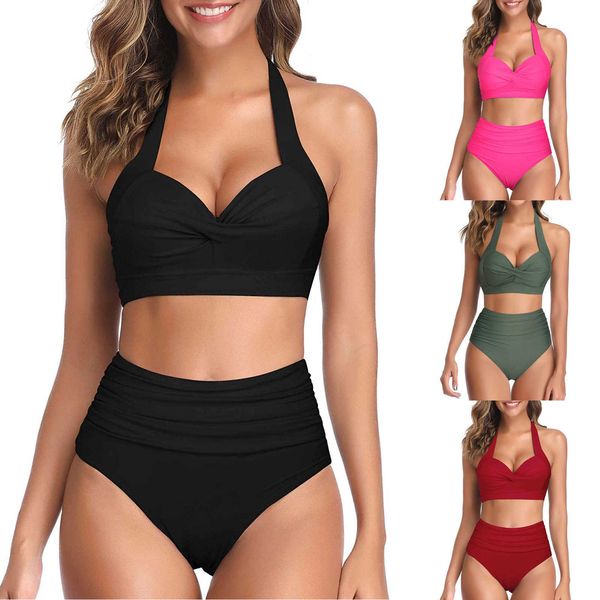 

new bikini fashion digital printing high waist split bikini, White;black