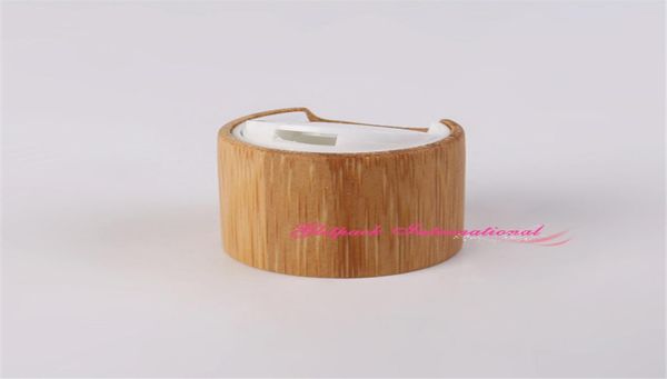 

r24 bamboo cap smooth plastic disc cover lid for shower gel or body lotion dispensing ecofriendly luxury plastic bottle5587022